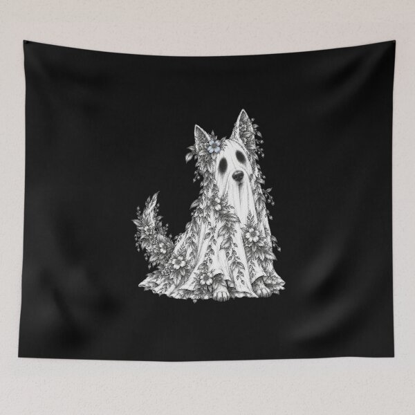Item preview, Floral Ghost Dog designed and sold by Rose Design & Photos.