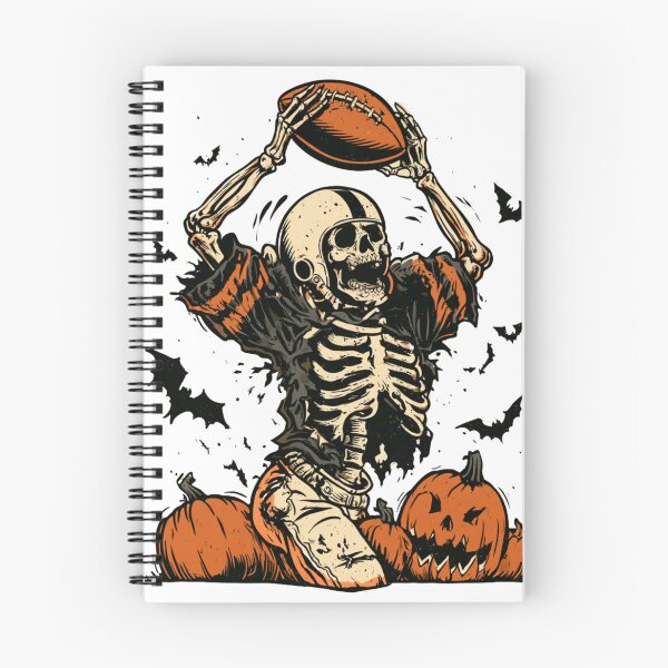 Item preview, Skeleton Playing Football Halloween designed and sold by NicolasGlowArt.