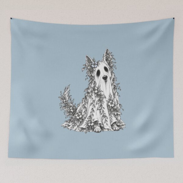 Item preview, Floral Ghost Dog designed and sold by Rose Design & Photos.