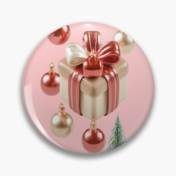 Item preview, Festive 3D Christmas Gift Box with Red Ornaments designed and sold by colorful-white.