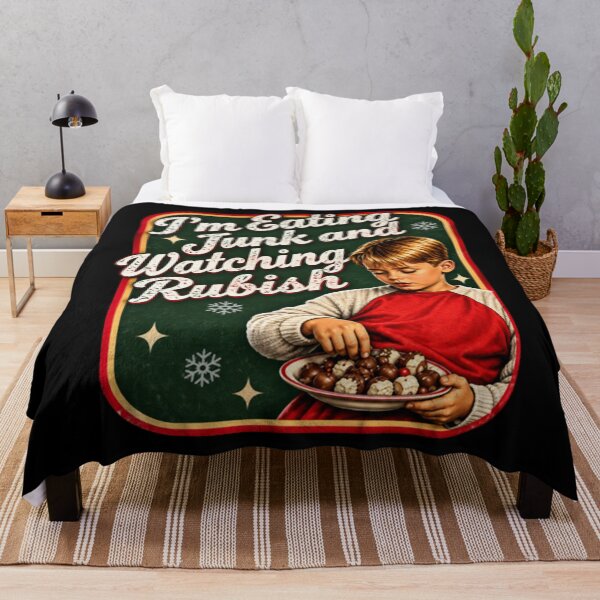 Item preview, Home Alone I'm Eating Junk Watching Rubbish, Retro Christmas Movie, Funny Holiday Gift, Kevin designed and sold by hasungqy.