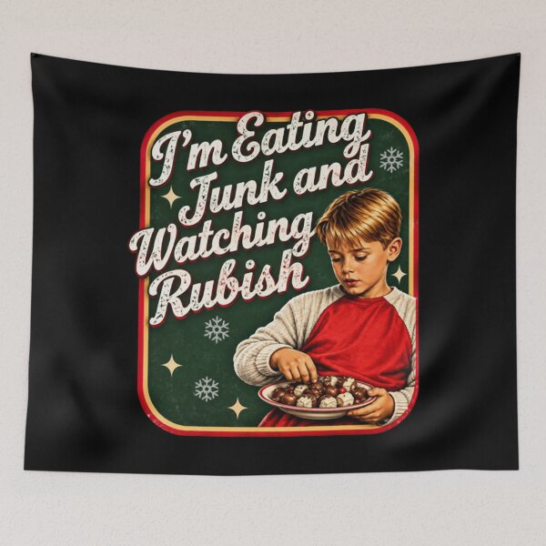 Item preview, Home Alone I'm Eating Junk Watching Rubbish, Retro Christmas Movie, Funny Holiday Gift, Kevin designed and sold by hasungqy.