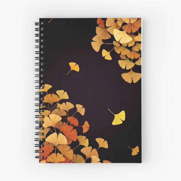 Item preview, Luminous Japanese Autumn – Falling Ginkgo Leaves on Black designed and sold by Jun-spirit-Arts.