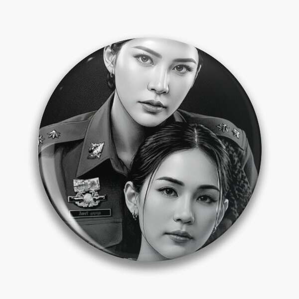 Item preview, BS PT BinOon B&W Khom Sapphic Thai GL Kdrama Actress LGBTQ+ Cartoon Art Wall Decor Comic Print Poster Shirt Cell  designed and sold by Mind Space.