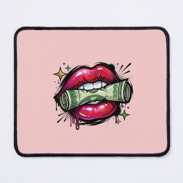Item preview, Lips Biting Dollar Bill Pop Art Graffiti Money Lips Art designed and sold by ArtivaaStudio.