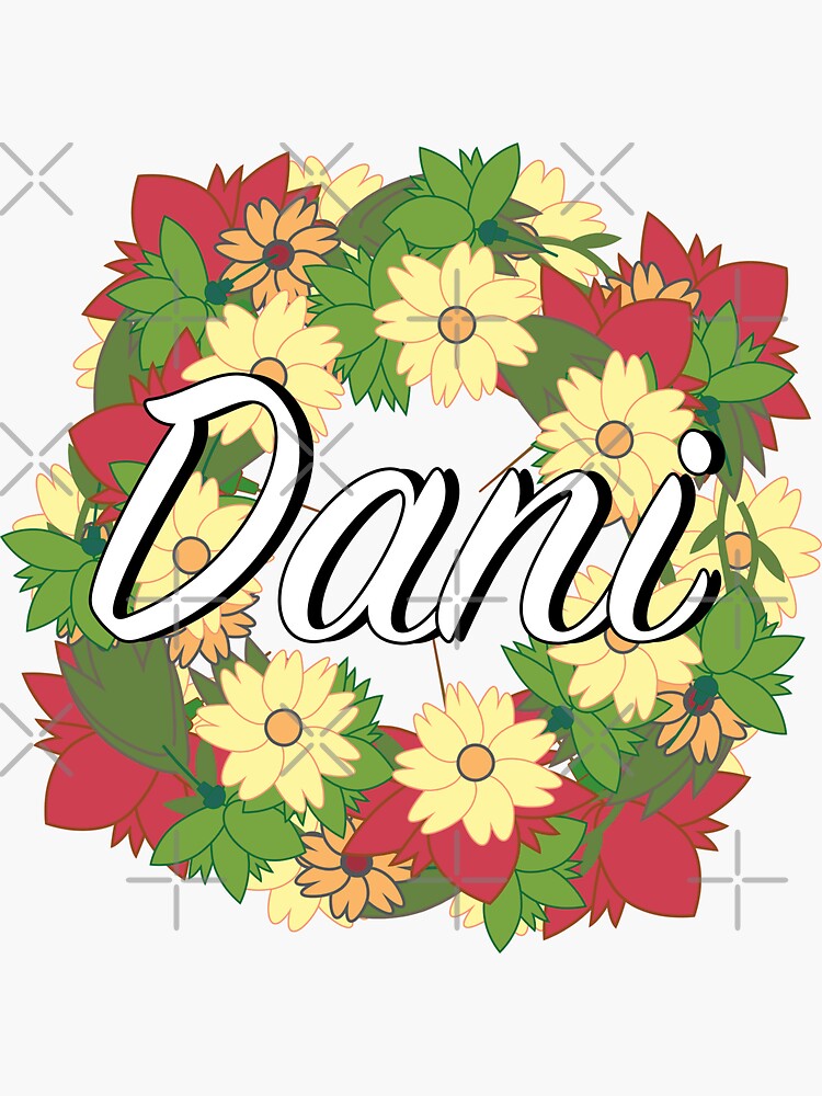 "Dani Flower Wreath" Sticker by Nevl Redbubble