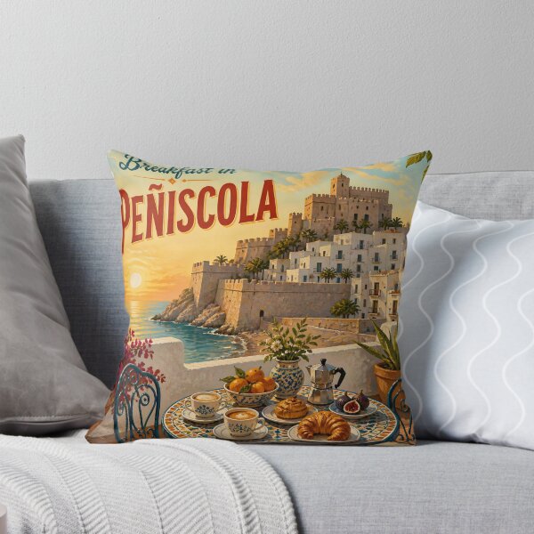 Item preview, Breakfast in Peñíscola Spain – Vintage Travel Poster designed and sold by LSVart.
