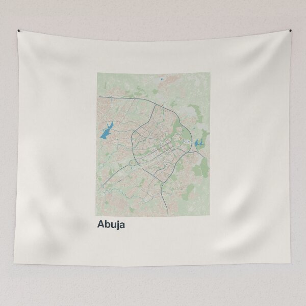 Aperçu de l'œuvre Carte minimaliste d'Abuja créée et vendue par MapsNerd.