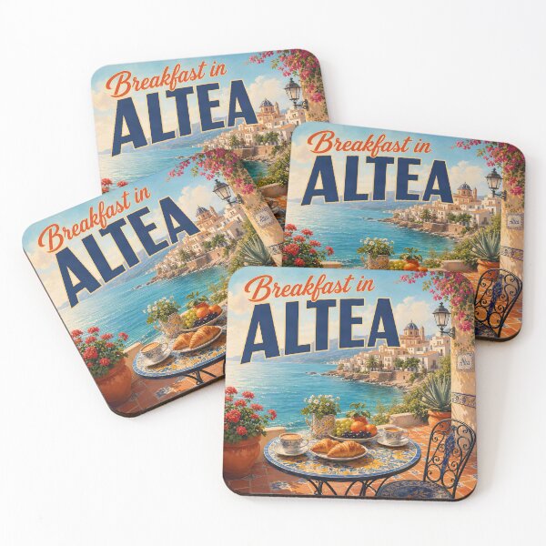 Item preview, Breakfast in Altea Spain – Vintage Coastal Travel Poster designed and sold by LSVart.