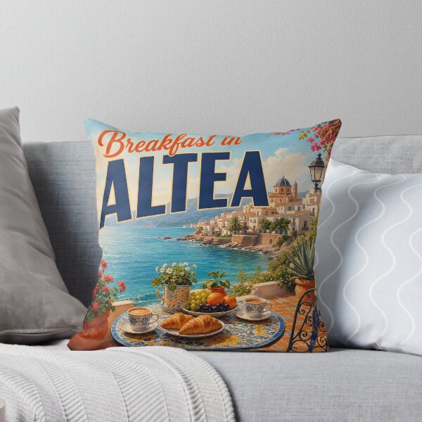 Item preview, Breakfast in Altea Spain – Vintage Coastal Travel Poster designed and sold by LSVart.