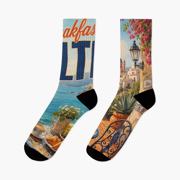 Item preview, Breakfast in Altea Spain – Vintage Coastal Travel Poster designed and sold by LSVart.