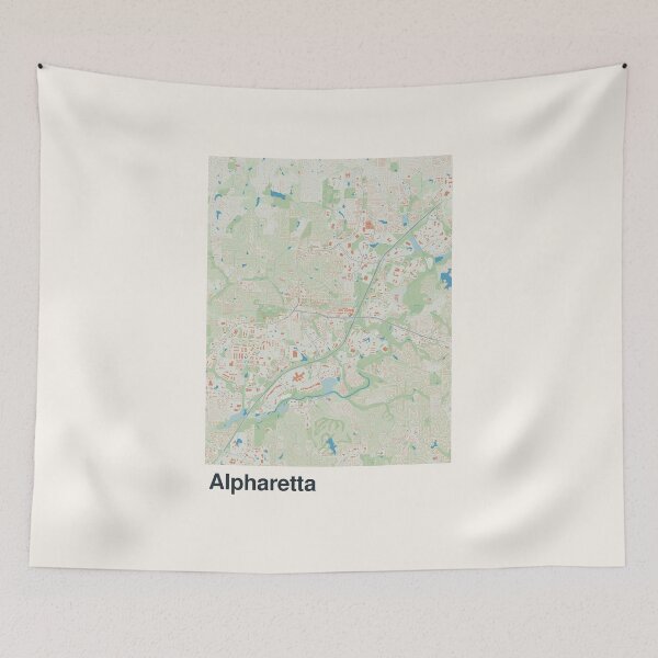 Aperçu de l'œuvre Carte minimaliste d'Alpharetta créée et vendue par MapsNerd.