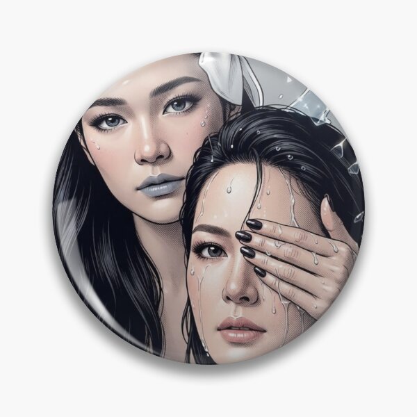 Item preview, BS PT BinOon Cold Beauty Khom Sapphic Thai GL Kdrama Actress LGBTQ+ Cartoon Art Wall Decor Comic Print Poster Shirt Cell  designed and sold by Mind Space.