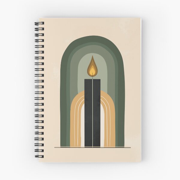 Item preview, Boho Holiday & Winter Tall Candle with Arches designed and sold by ByBiancaArt.