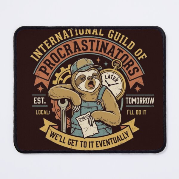 Item preview, International Guild of Procrastinators Funny Vintage Sloth designed and sold by SiwyArt.