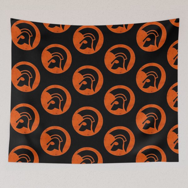 Item preview, Distressed Orange Circle Spartan Helmet Badge designed and sold by LamChuc.