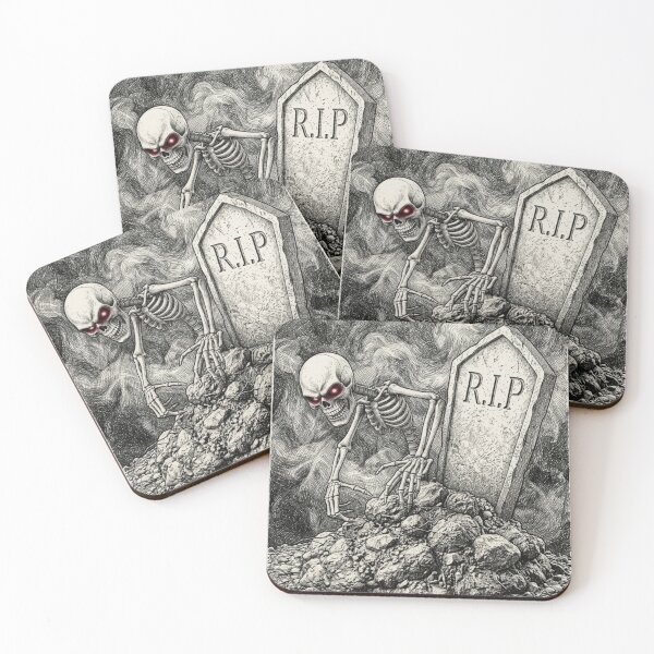 Item preview, Skeleton Rising from his grave RIP sketch designed and sold by Vintage Designs +.