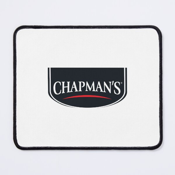 Aperçu de l'œuvre Logo de Chapman's Ice Cream avec lettrage blanc sur fond noir et virgule rouge. créée et vendue par eather8.