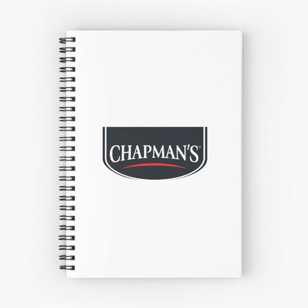 Aperçu de l'œuvre Logo de Chapman's Ice Cream avec lettrage blanc sur fond noir et virgule rouge. créée et vendue par eather8.