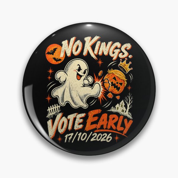 Item preview, No Kings Vote Early 17 10 2026 Ghost Kicking Trumpkin Halloween  designed and sold by watanabeee.