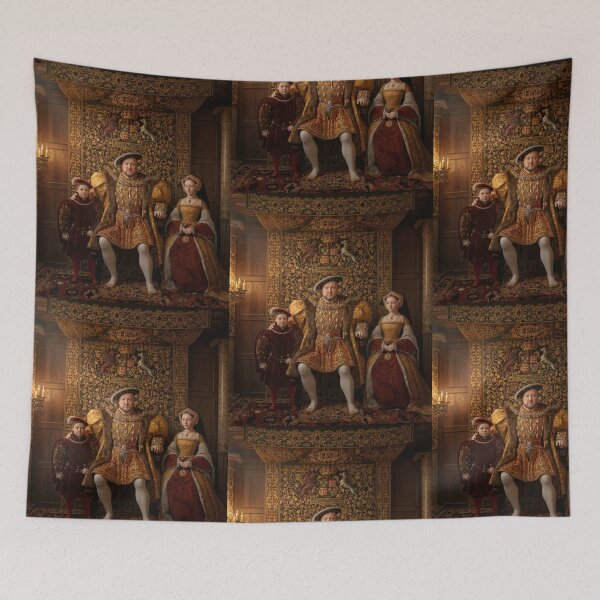 Item preview, Henry VIII and his Royal Family vintage portrait 3D Re Imagining art designed and sold by Vintage Designs +.