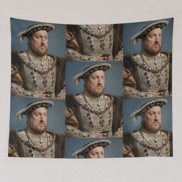 Item preview, King Henry Tudor VIII of England and Great Britain vintage portrait re imagined in 3D art designed and sold by Vintage Designs +.