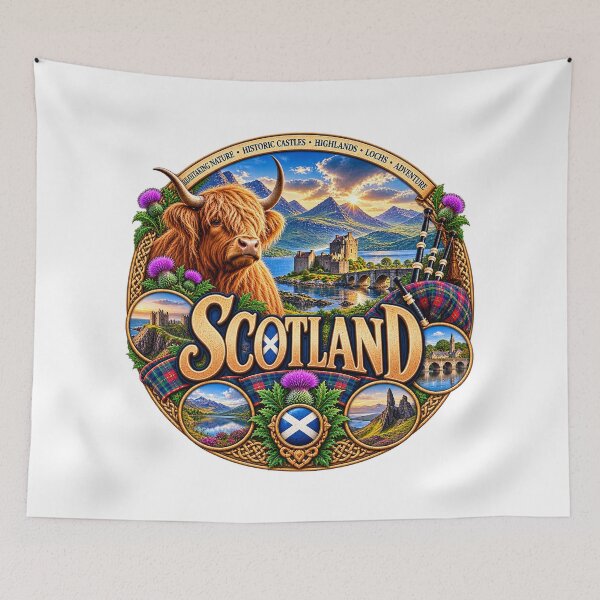Item preview, Scotland – Highlands Castles & Highland Cow designed and sold by Wandervogel123.