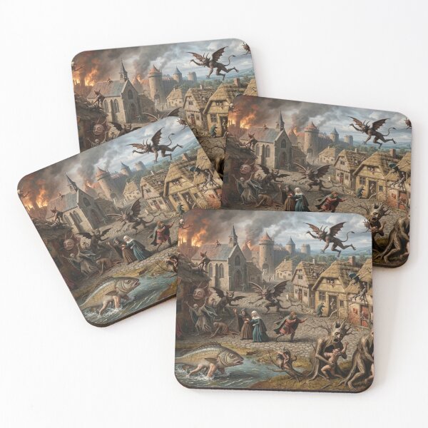 Item preview, Supernatural Horror after Hieronymus Bosch and Pieter Bruegel Poster designed and sold by Vintage Designs +.
