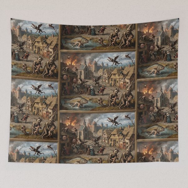 Item preview, Supernatural Horror after Hieronymus Bosch and Pieter Bruegel Poster designed and sold by Vintage Designs +.