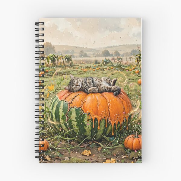 Item preview, Sleepy Cat on Melting Pumpkin Watermelon During Autumn Rain designed and sold by m-y-A-I-A-R-T-.