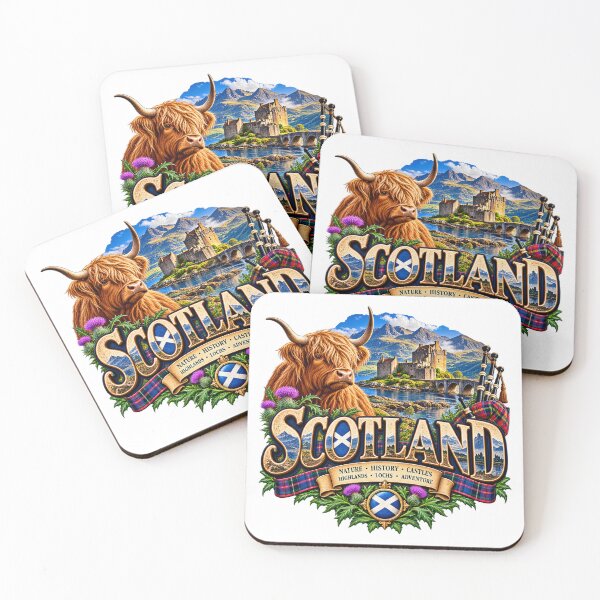 Item preview, Scottish Highlands – Highland Cow Burg & Bagpipes designed and sold by Wandervogel123.