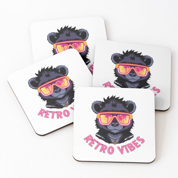 Item preview, Black Bear Retro Synthwave Animal Portrait designed and sold by Arc2020.