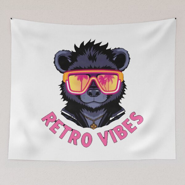 Item preview, Black Bear Retro Synthwave Animal Portrait designed and sold by Arc2020.