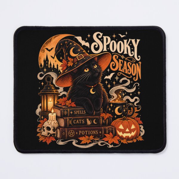Item preview, Spooky Season Witch Black Cat Spells designed and sold by UvooArt.