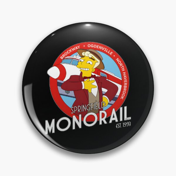 Item preview, Funny Monorails Salesman Public Transit Badge Animated Comedy Art designed and sold by lilLilaBat.