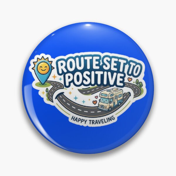 Item preview, Route Set To Positive Happy Traveling Cute RV Campervan designed and sold by PoleksGraphics.
