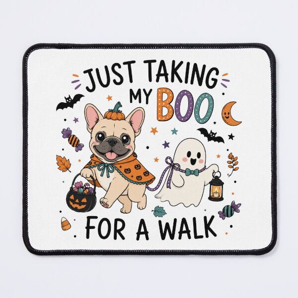 Item preview, Just Taking My Boo for a Walk Halloween French Bulldog Pumpkin Ghost designed and sold by elisarasada.