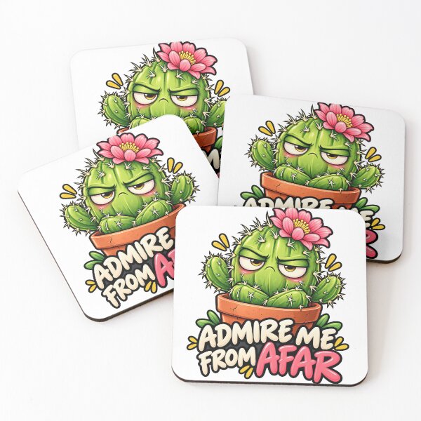 Item preview, Admire Me from Afar - Funny Grumpy Cactus designed and sold by Ink and Wink.