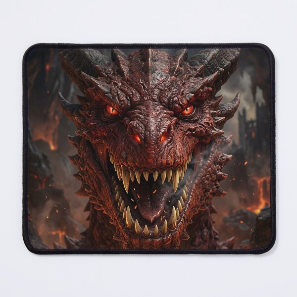 Item preview, Deadly Fierce Angry Red Fire Dragon Grinning At You designed and sold by LuckDragonGifts.