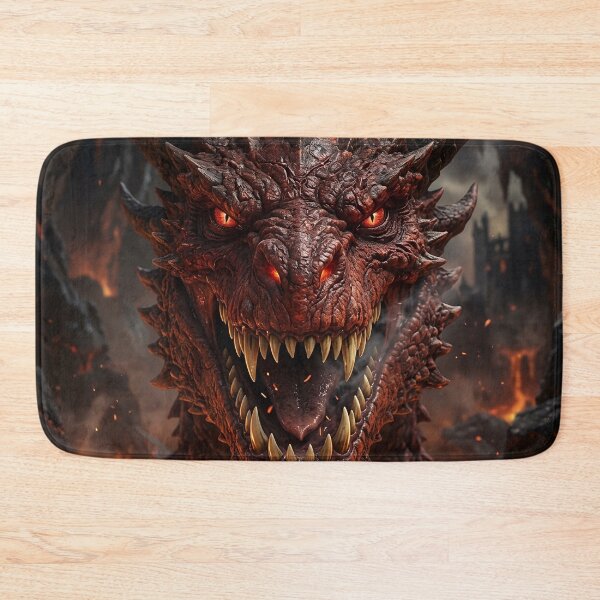 Item preview, Deadly Fierce Angry Red Fire Dragon Grinning At You designed and sold by LuckDragonGifts.