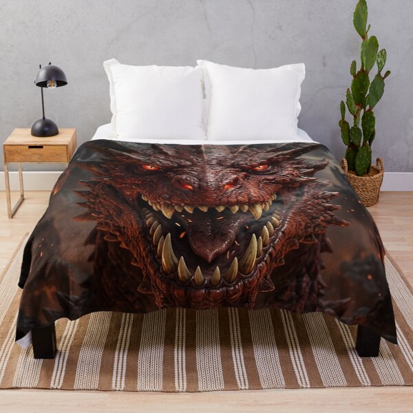 Item preview, Deadly Fierce Angry Red Fire Dragon Grinning At You designed and sold by LuckDragonGifts.
