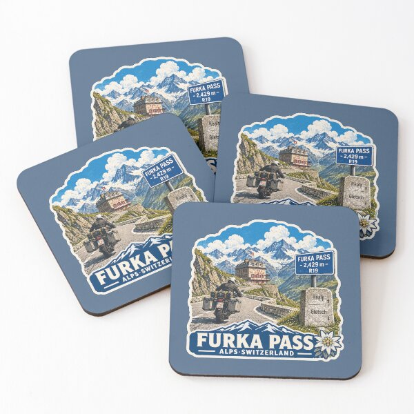 Item preview, Furka Pass Switzerland Furkapass Motorcycle Cycle Sticker TShirt 12 designed and sold by OuterShellUK.