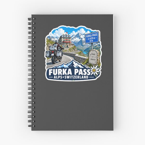 Item preview, Furka Pass Switzerland Furkapass Motorcycle Cycle Sticker TShirt 13a designed and sold by OuterShellUK.