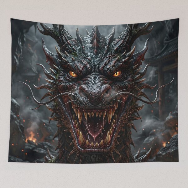 Item preview, Scary Fierce Angry Japanese Dragon Grinning At You designed and sold by LuckDragonGifts.