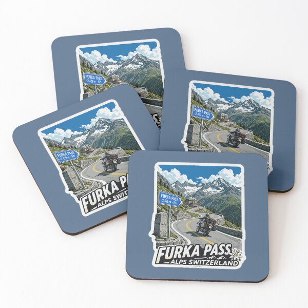 Item preview, Furka Pass Switzerland Furkapass Motorcycle Cycle Sticker TShirt 17a designed and sold by OuterShellUK.