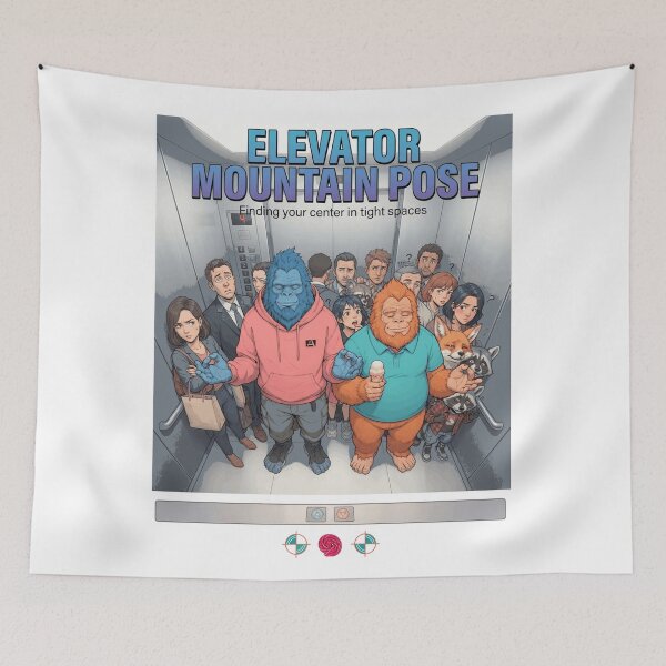 Item preview, Elevator Mountain Pose - Funny Bigfoot Zen & Cryptid Humor designed and sold by Whimsy Trail Co.