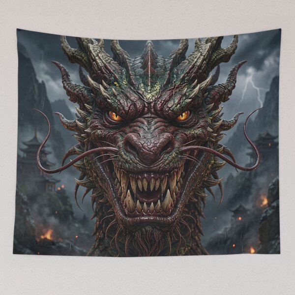 Item preview, Scary Fierce Angry Chinese Dragon Grinning At You designed and sold by LuckDragonGifts.