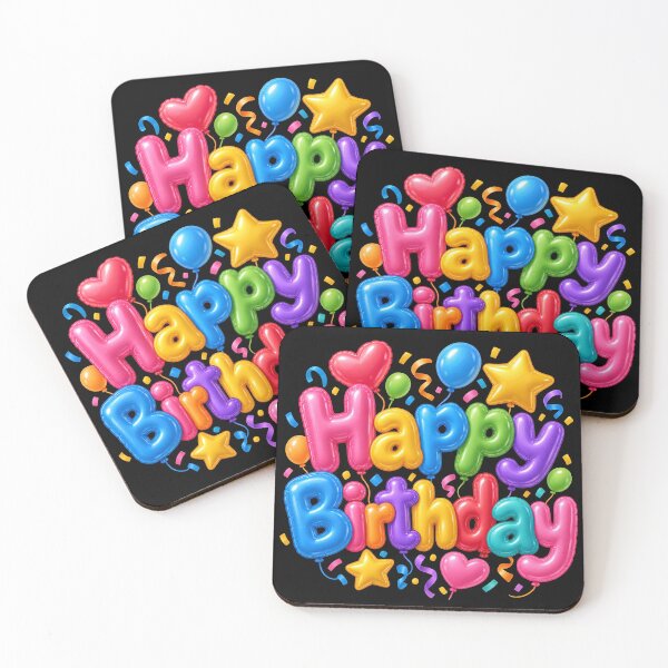 Item preview, Happy Birthday Balloon Letters – Colorful Birthday Party Design designed and sold by Art-Zora.