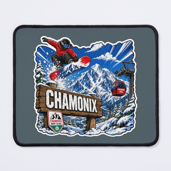 Item preview, Chamonix Mont Blanc Ski France Skiing Alps Sticker T-Shirt 04 designed and sold by OuterShellUK.