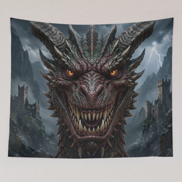 Item preview, Scary Fierce Angry European Dragon Grinning At You designed and sold by LuckDragonGifts.